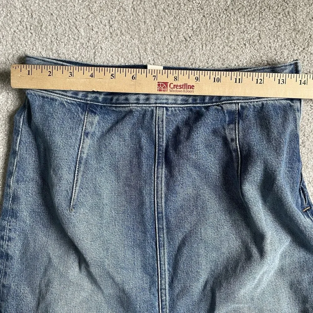 Madewell Denim Midi Pencil Skirt Billings Wash Blue Cottagecore Women's Size 26
